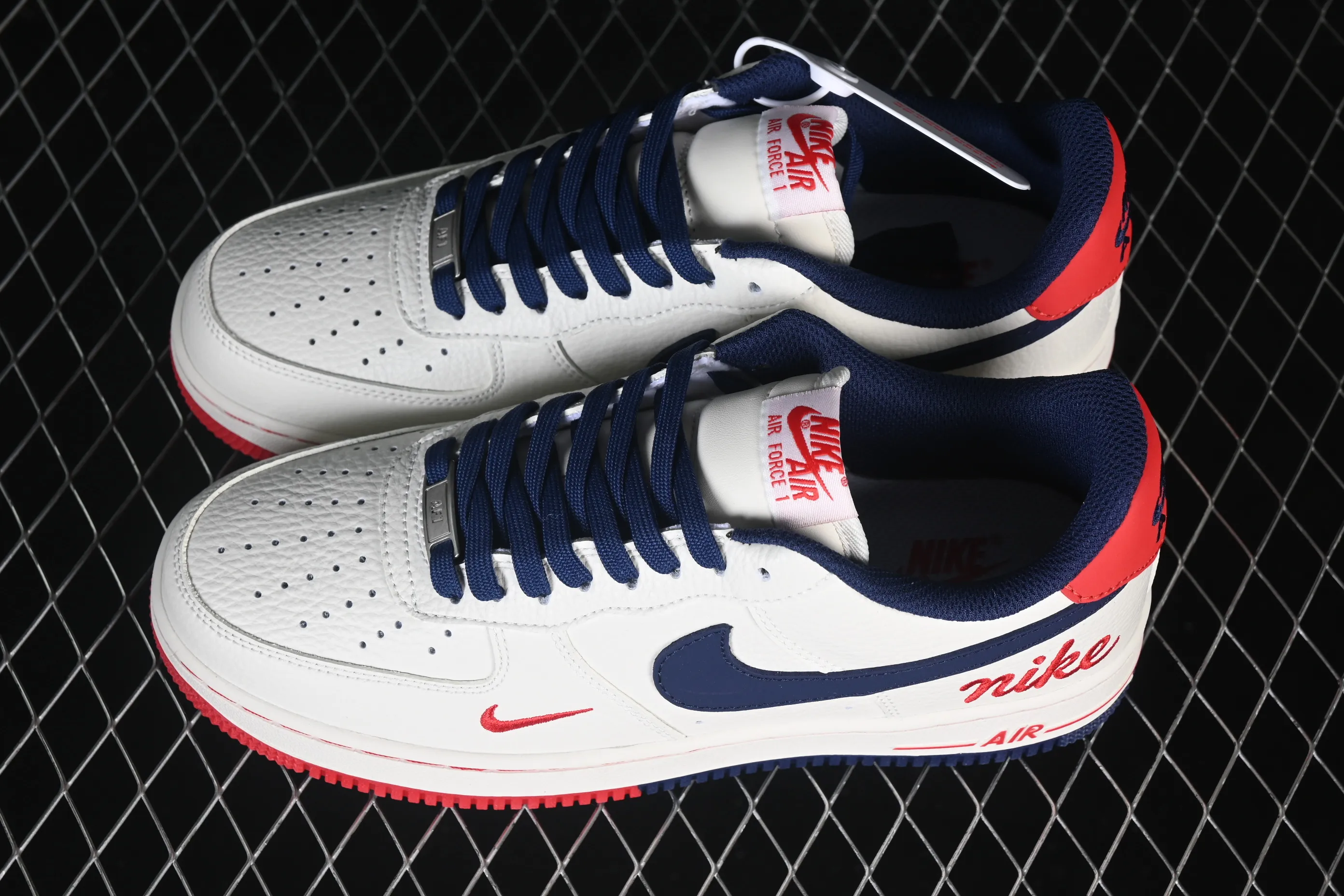 All Categories Nk Air Force 1 Air Force Series Nk Air Force 1 Low Air Force Low Nike Air Force 1'07 Low Beige Red Blue Air Force One Low Casual Shoes NH0601-544